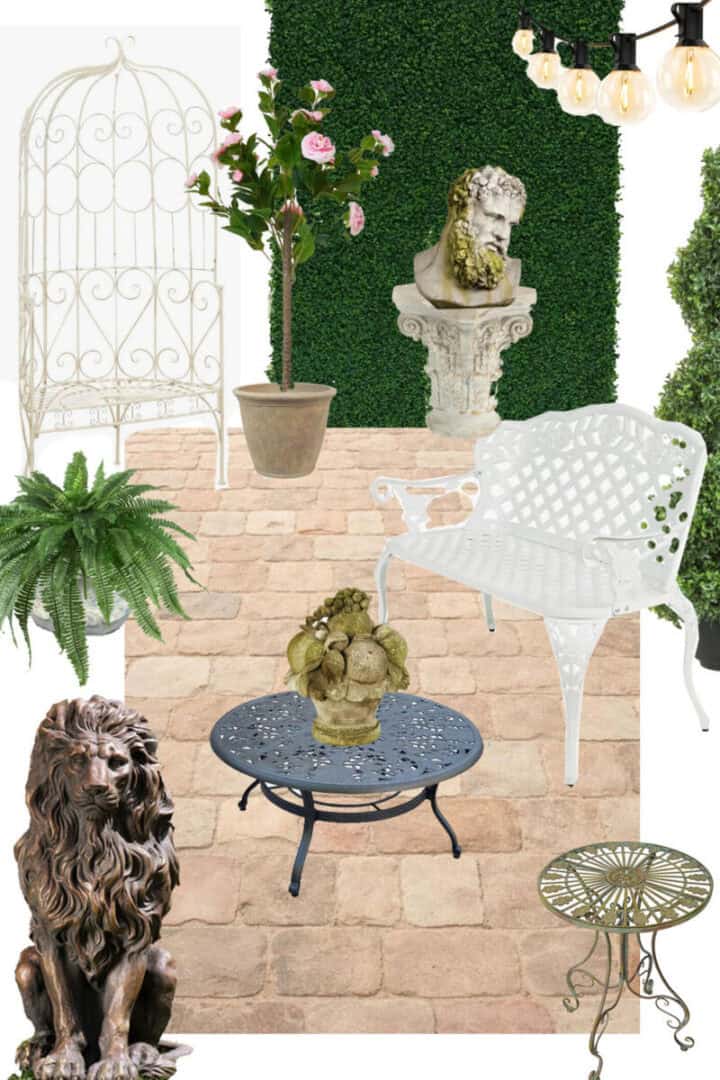 European-inspired garden patio - how to get this look in your own backyard!