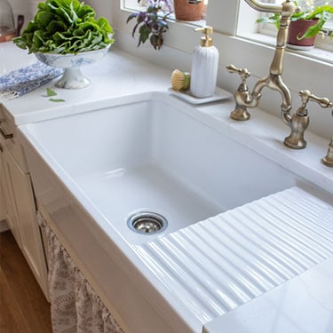 Our Vintage Drainboard Kitchen Sink: Modern Version for Timeless Charm – The Honeycomb Home