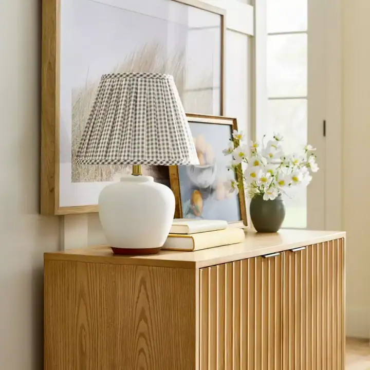 gingham lamp shade table lamp