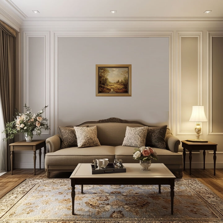 home decorating mistakes - hanging art that's too small over a sofa