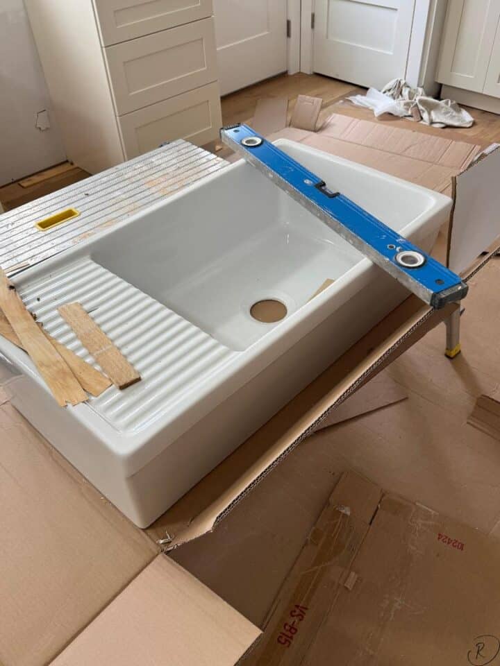 old style kitchen sink with drainboard