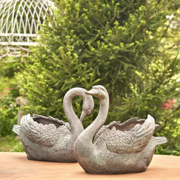 swan planters outdoor