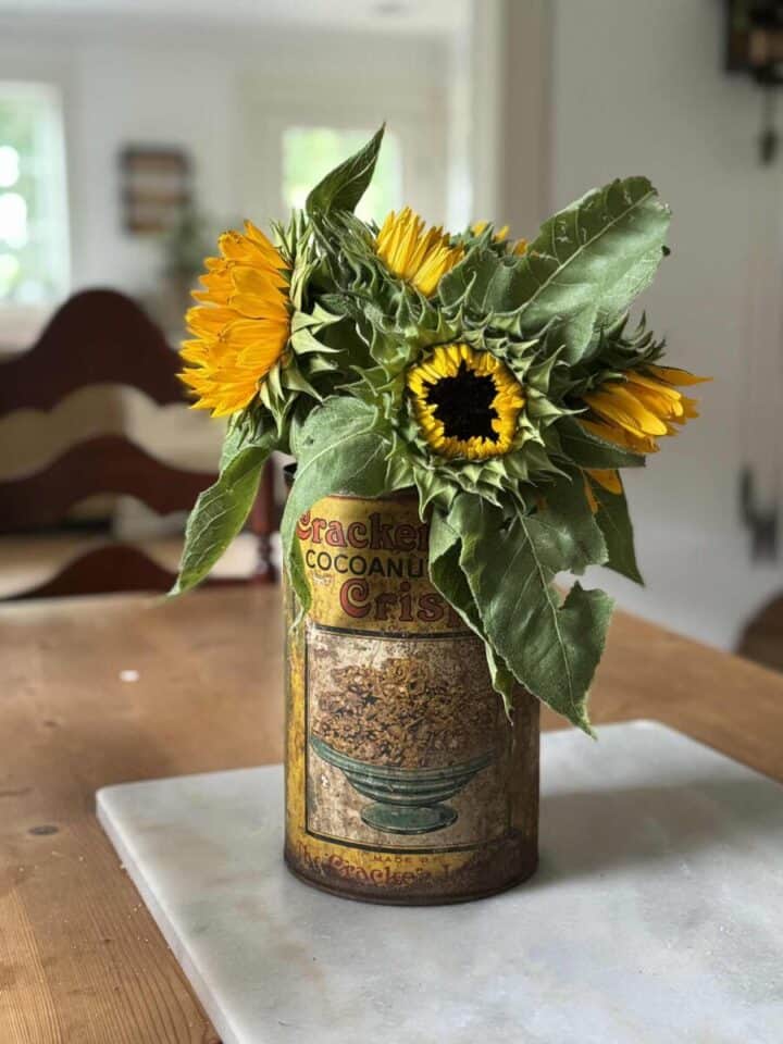 sunflower centerpiece rustic