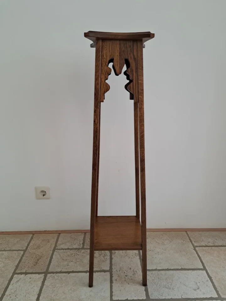 tall wooden plant pedestal stand
