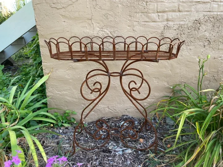 vintage wrought iron planter