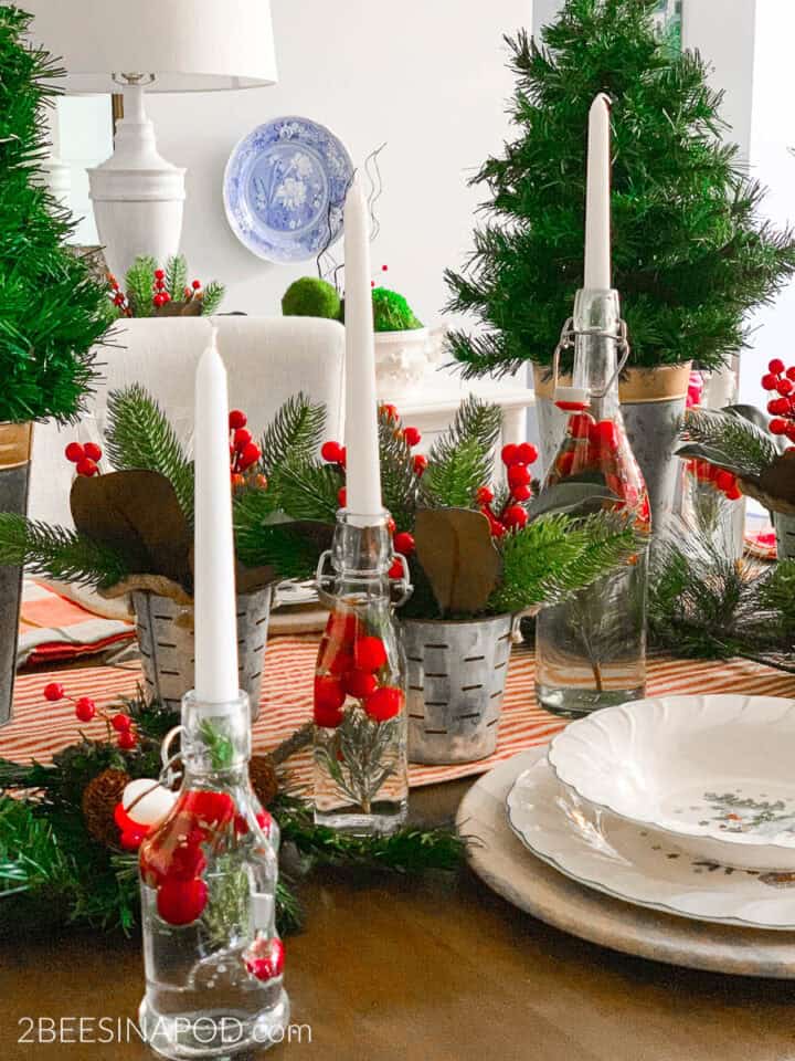 Easy DIY Christmas table centerpiece