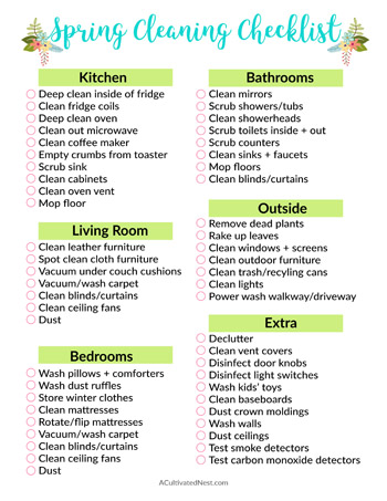 Free Spring Cleaning Checklist- If you want to give your home a wonderful deep clean this spring, you need this spring cleaning 101 guide! It includes cleaning tips and tricks, plus spring cleaning challenges to follow and free spring cleaning checklist printables to use! | deep clean your home, how to clean your home, bathroom cleaning, kitchen cleaning, #springCleaning #cleaning #cleaningTips #clean