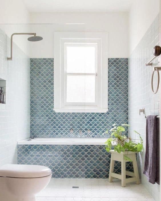 tiled-bathtub-surround tiled bathtub surround blue scalloped tile